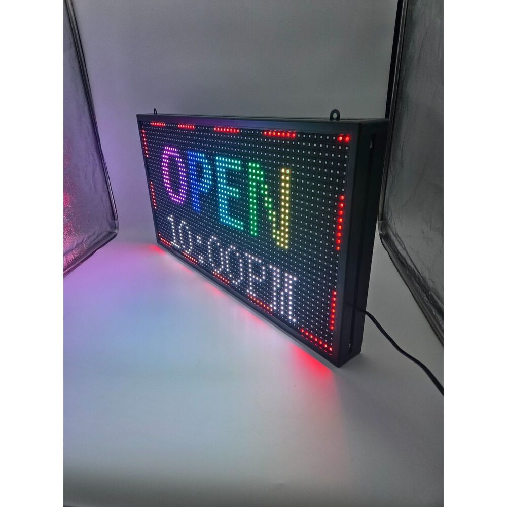 P10 Programmable LED Sign Full Color Scrolling Business Board APPROX 27x14 AS IS
